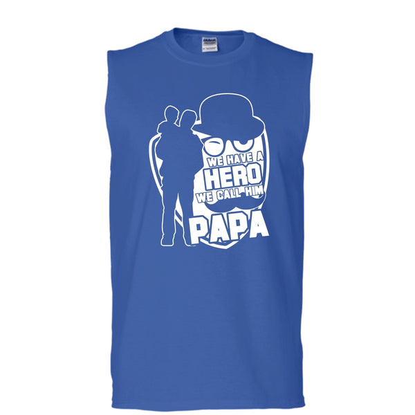 We Call Him Papa T Shirt, Coolest Papa Tank Top (Men's Cotton Sleeveless)