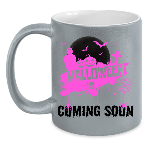 Cool Halloween Coffee Mug, Halloween Is Coming Soon Accent Mug