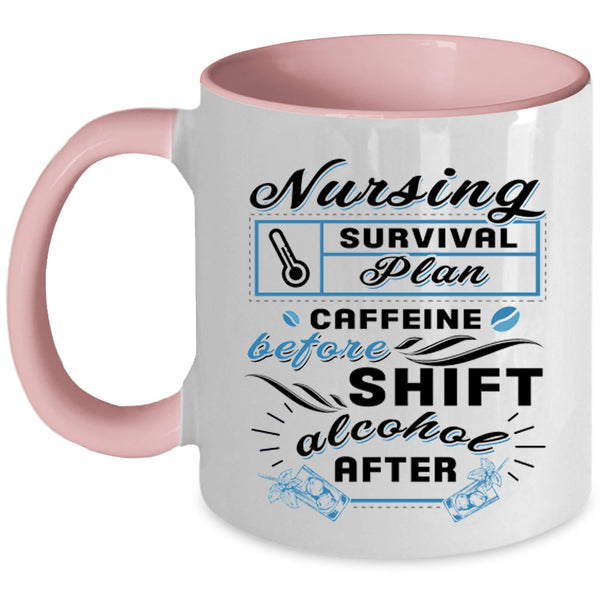 Coffee Drinker Coffee Mug, Nursing Survival Plan Accent Mug