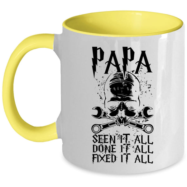 Cool Gift For My Dad Coffee Mug, Papa Seen It All Accent Mug