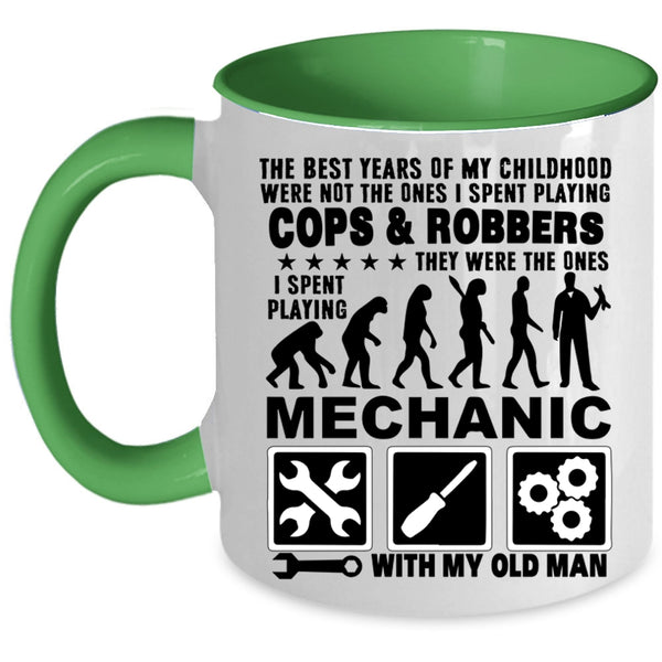 Grandpa Coffee Mug, I Spent Playing Mechanic With My Old Man Accent Mug