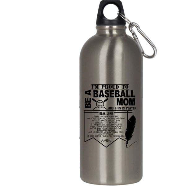 Proud To Be A Baseball Mom 20 oz Stainless Steel Bottle,Cool Gift For Mommy Outdoor Sports Water Bottle