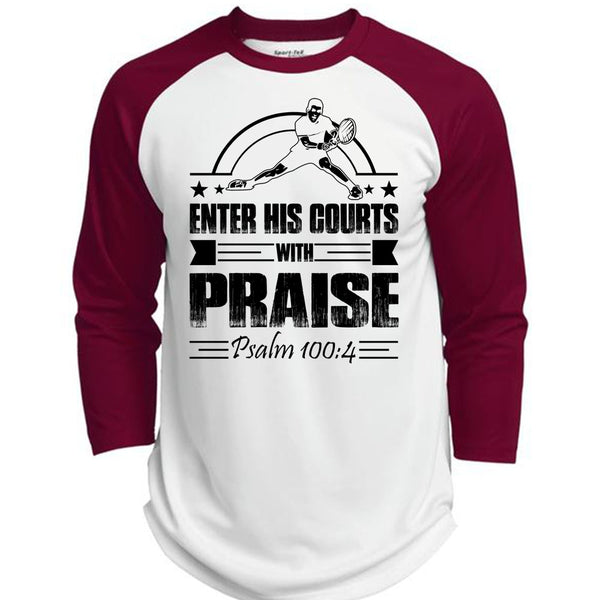 Enter His Courts With Praise T Shirt, I Love Tennis T Shirt, Awesome T-Shirts  (Polyester Game Baseball Jersey)