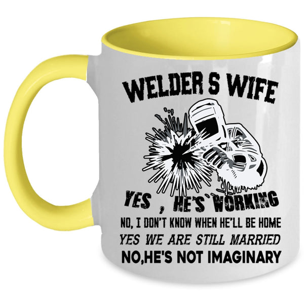 I Love My Welder Coffee Mug, Welder's Wife Accent Mug