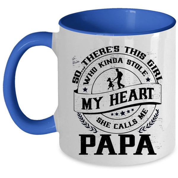 She Calls Me Papa Coffee Mug, This Girl Kinda Stole My Heart Accent Mug