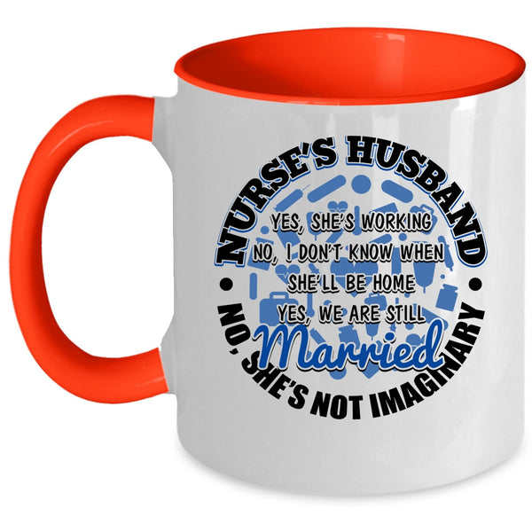 Cute Nurse's Husband Coffee Mug, Nurse's Husband Accent Mug