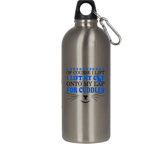I Lift My Cat Onto My Lap 20 oz Stainless Steel Bottle,Lovely Cats Outdoor Sports Water Bottle