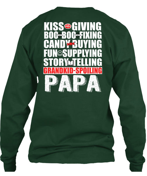 Grandkid-Spoiling Papa T Shirt, Kiss Giving T Shirt