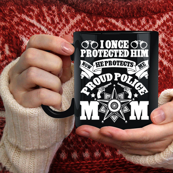 Proud Police Mom Coffee Mug, Cool Gift For Mom Coffee Cup