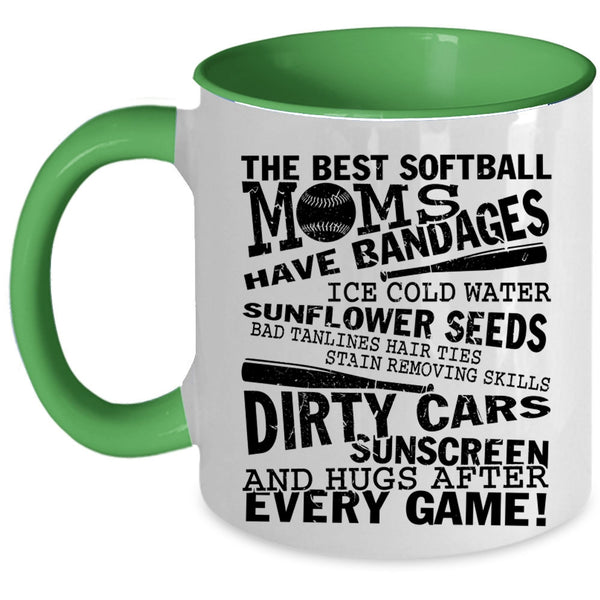 I Love Softball Coffee Mug, The Best Softball Moms Accent Mug