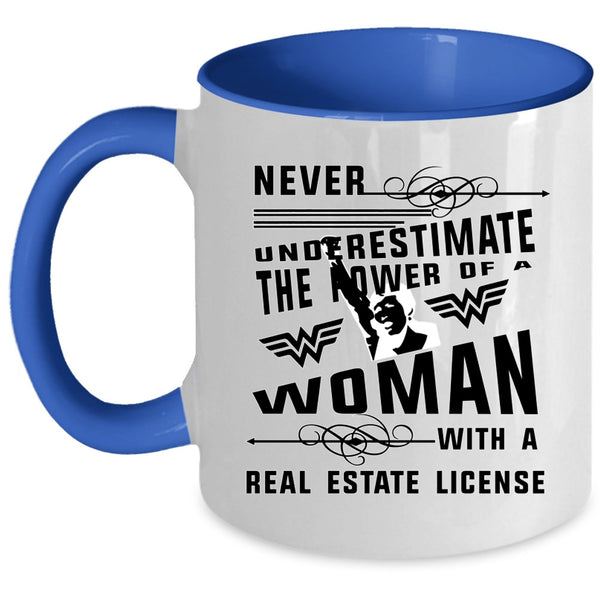 Cool Woman Coffee Mug, A Woman With A Real Estate License Accent Mug