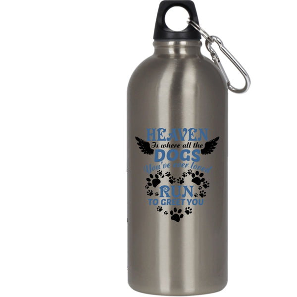 Heaven Is Where All The Dogs 20 oz Stainless Steel Bottle,Cute Dogs Outdoor Sports Water Bottle