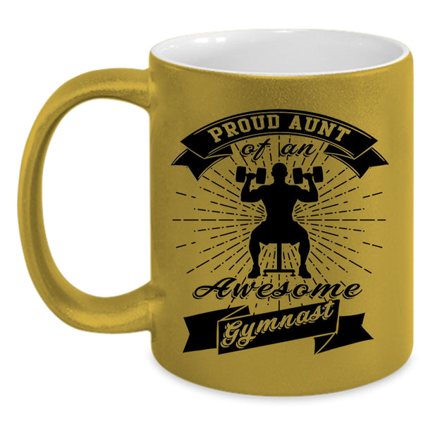 Cool Aunt Coffee Mug, Proud Aunt Of An Awesome Gymnast Accent Mug