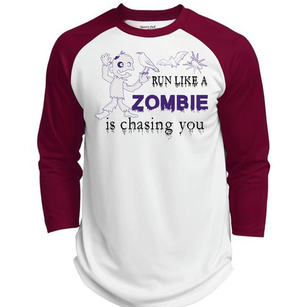Run Like A Zombie Is Chasing You T Shirt, Wait For Halloween T Shirt, Awesome T-Shirts  (Polyester Game Baseball Jersey)