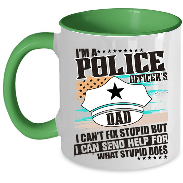 Awesome Police Officer's Dad Coffee Mug, I'm A Police Officer's Dad Accent Mug