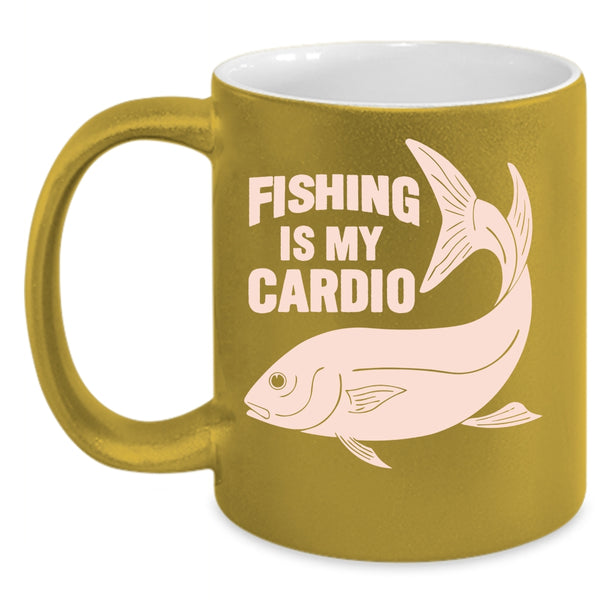 Fishing Is My Cardio Coffee Mug, Funny Gift For Fisher Coffee Cup