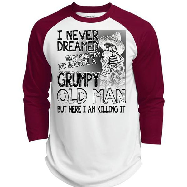 I'd Become A Grumpy Old Man T Shirt, I Love Man T Shirt, Awesome T-Shirts  (Polyester Game Baseball Jersey)