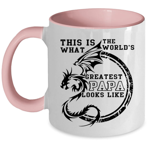 Cool Papa Coffee Mug, What The World's Greatest Papa Looks Like Accent Mug