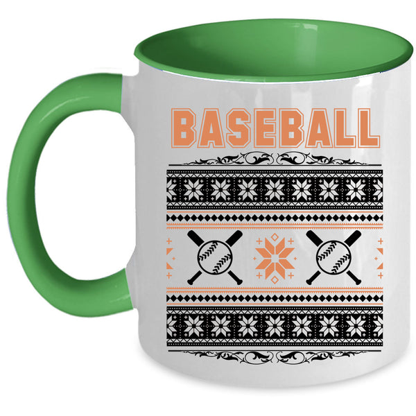Christmas Humor  Coffee Mug, Baseball Accent Mug