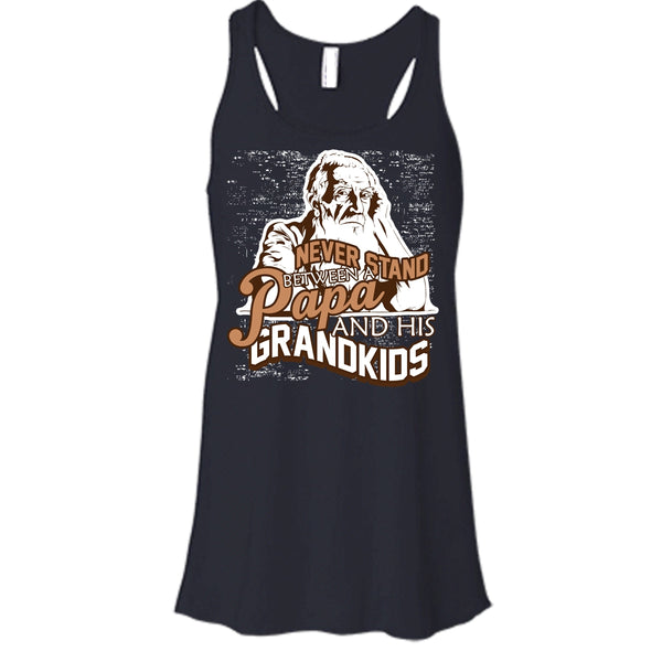 Never Stand Between T Shirt, A Papa And A His Grandkids Tank Top