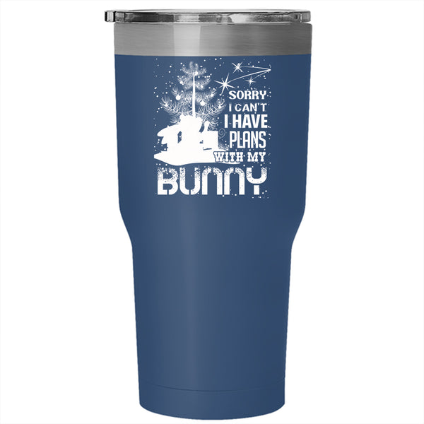 I Have Plans With My Bunny Tumbler 30 oz Stainless Steel, Cool Christmas Travel Mug