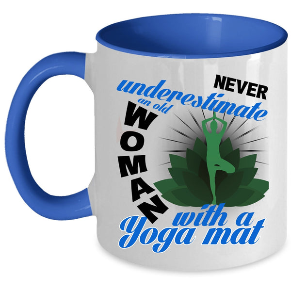 Awesome Grandma Coffee Mug, An Old Woman With A Yoga Mat Accent Mug