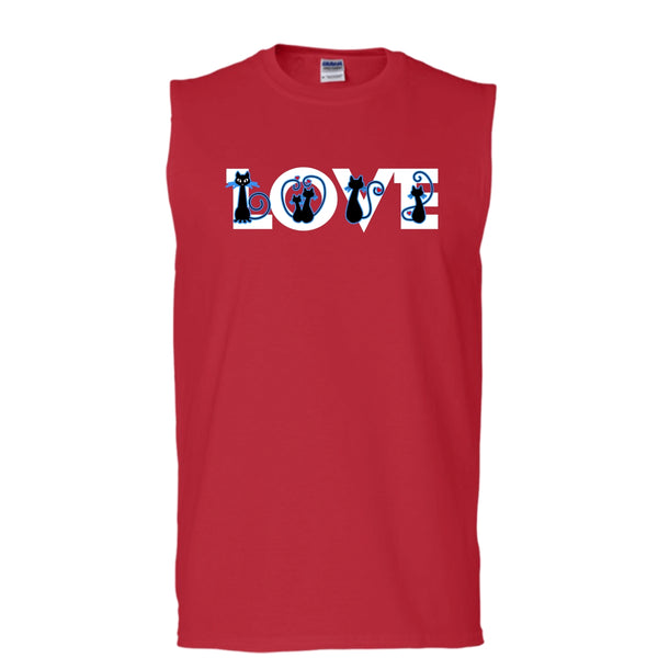 Love Cat Shirt, Best Cat Mom Ever Shirt (Men's Cotton Sleeveless)