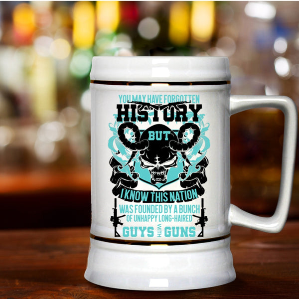 Cool Gunner Beer Stein 22oz, You May Have Forgotten History Beer Mug