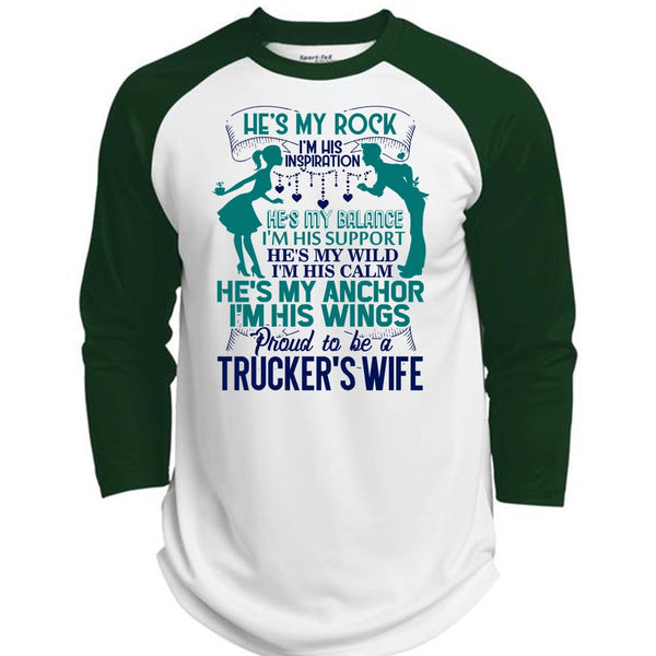 Proud To Be A Trucker's Wife T Shirt, I Love Trucking T Shirt, Awesome T-Shirts  (Polyester Game Baseball Jersey)