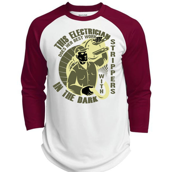 This Is Electrician T Shirt, In The Dark T Shirt, Awesome T-Shirts  (Polyester Game Baseball Jersey)
