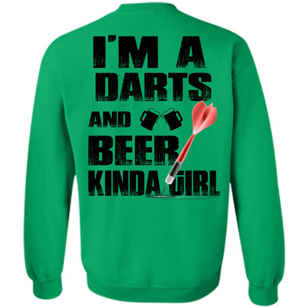 Being A Drinker T Shirt, I'm A Darts And Beer Kinda Girl Sweatshirt