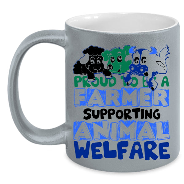Supporting Animal Coffee Mug, Proud To Be A Farmer Accent Mug