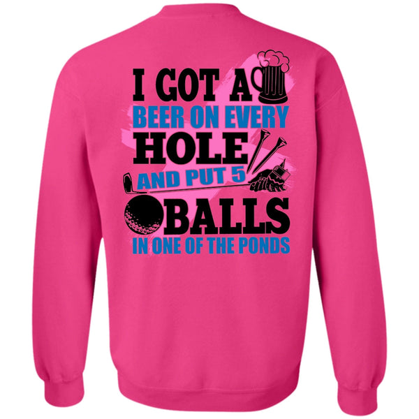 I Love Golf T Shirt, I Got A Beer On Every Hole Sweatshirt