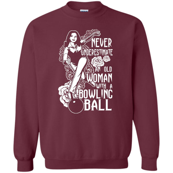 An Old Man With A Bowling Ball T Shirt, Coolest Bowling Sweatshirt