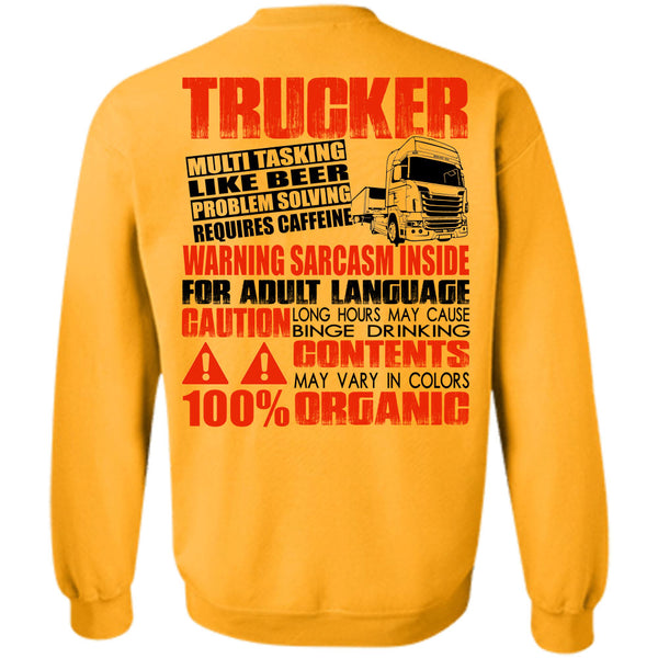 Adult Language T Shirt, Trucker Multitasking Like Beer Sweatshirt