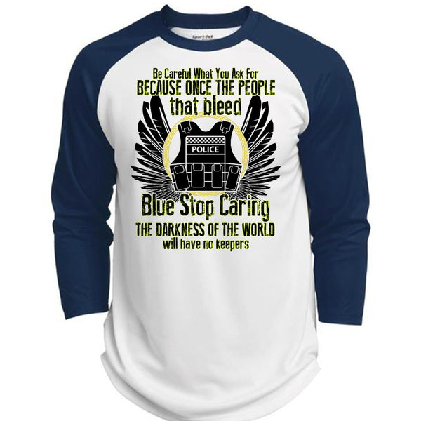 Blue Stop Caring T Shirt, I Love Police T Shirt, Awesome T-Shirts  (Polyester Game Baseball Jersey)