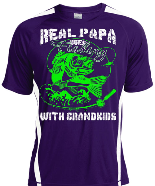Real Papa Goes Fishing With Grandkids T Shirt, I Love Fishing T Shirt, Cool Shirt