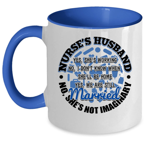 Cute Nurse's Husband Coffee Mug, Nurse's Husband Accent Mug