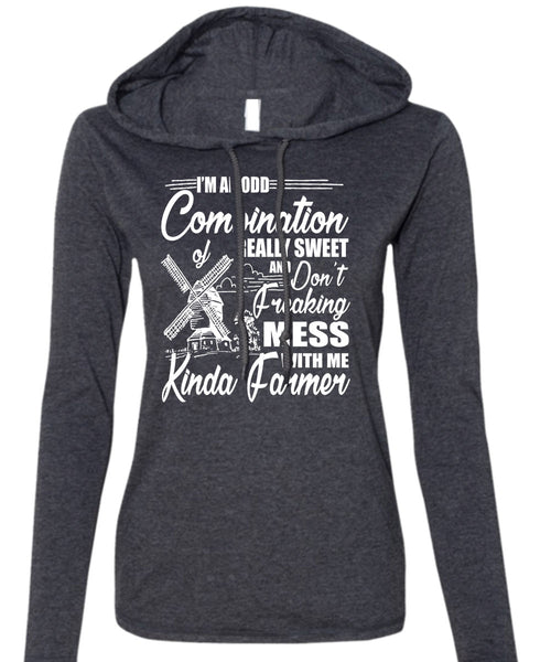 Mess With Me Kinda Farmer T Shirt, Being A Farmer T Shirt (Anvil Ladies Ringspun Hooded)