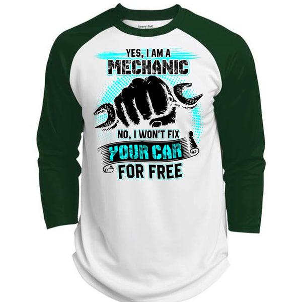 I Am A Mechanic T Shirt, I Won't Fix Your Car For Free T Shirt, Awesome T-Shirts  (Polyester Game Baseball Jersey)