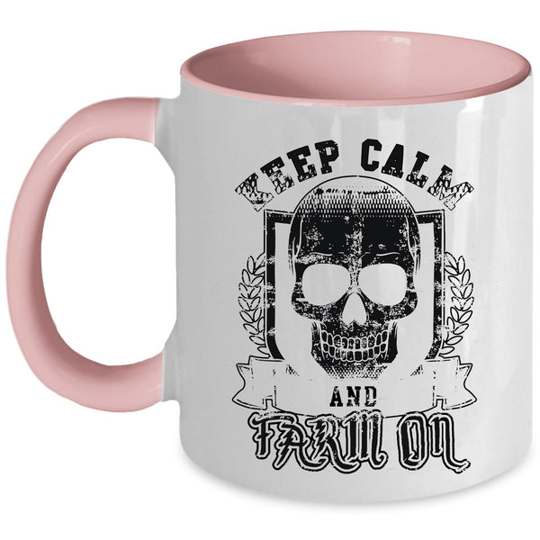 Awesome Farmers Coffee Mug, Keep Calm And Farm On Accent Mug