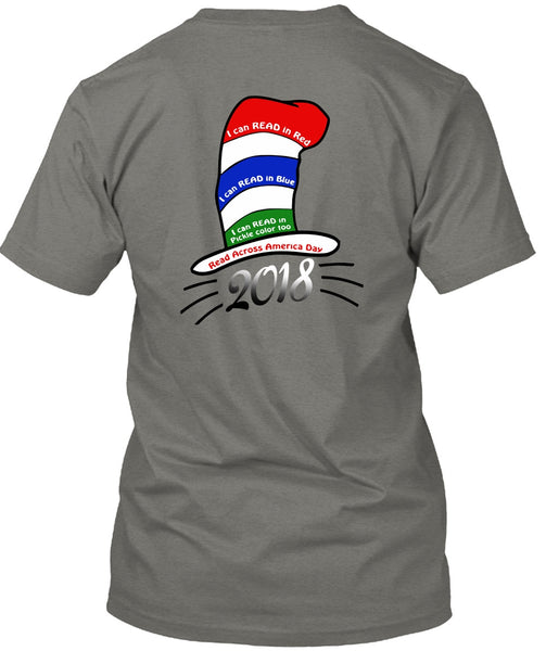 Dr. Seuss T Shirt, I Can Read In Red T Shirt, The Cat in the Hat T Shirt, I Can Read In Blue T Shirt