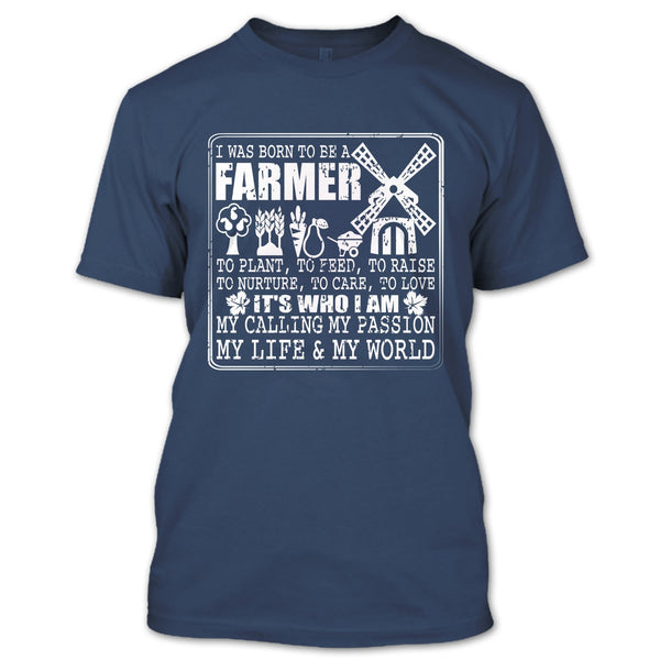 Born To Be A Farmer T Shirt, My Life And My World T Shirt