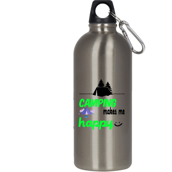 Camping Makes Me Happy 20 oz Stainless Steel Bottle,I Love Camping Outdoor Sports Water Bottle