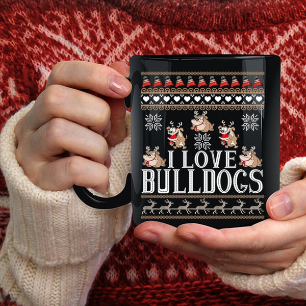 I Love Bulldogs Coffee Mug, Cute Gift For Dog Lovers Coffee Cup