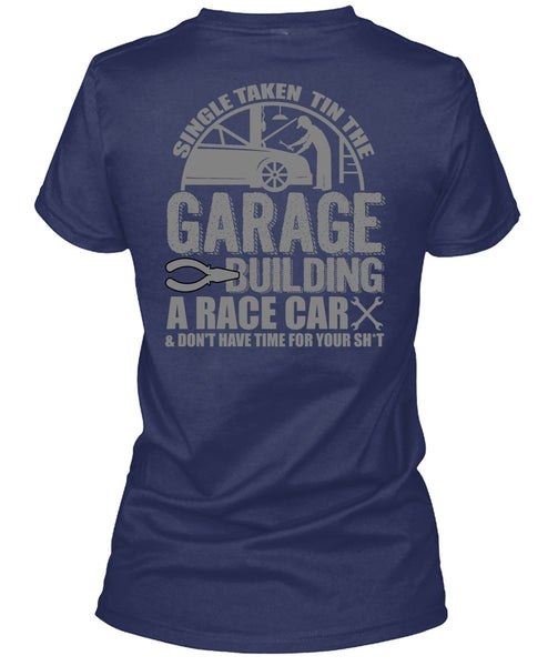 Garage Building A Race Car T Shirt, Being A Mechanic T Shirt