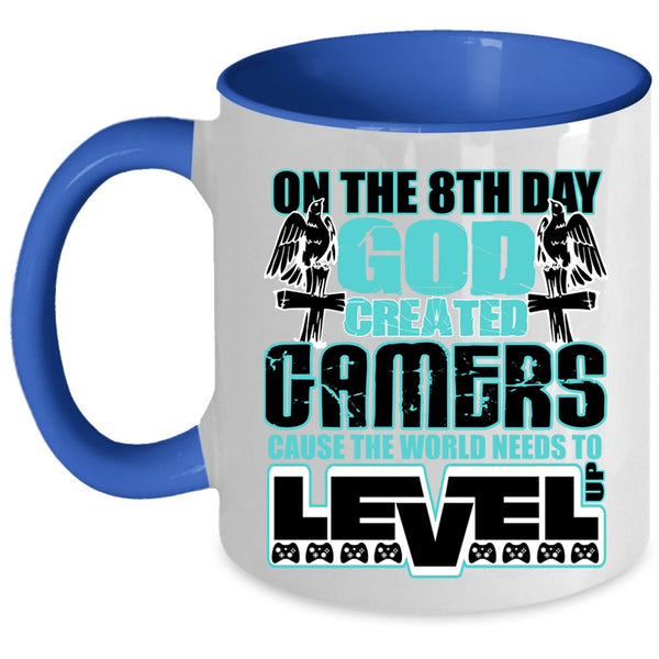 Awesome Gamers Coffee Mug, On The 8th Day God Created Gamers Accent Mug