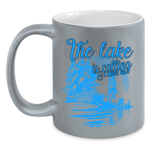 I Must Go Coffee Mug, The Lake Is Calling Accent Mug