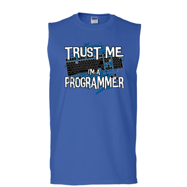 Trust Me I'm A Programmer T Shirt, Coolest Programmer Tank Top (Men's Cotton Sleeveless)