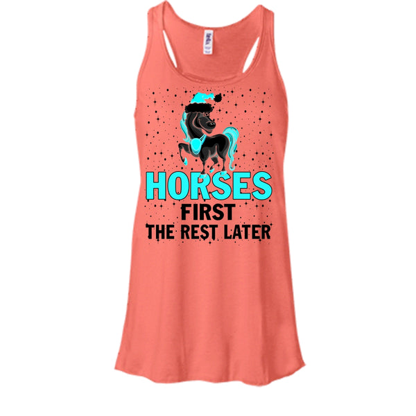 Horses First The Rest Later T Shirt, Equestrian Merry Christmas Tank Top